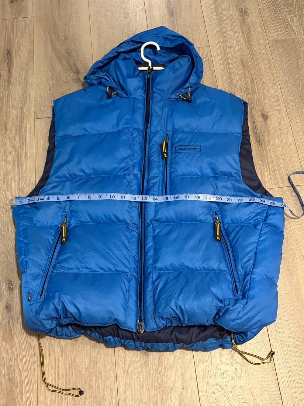 Polo Sport by Ralph Lauren Men’s Blue Hooded Down Puffer Vest. Size XL